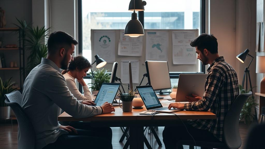 A photo of a working marketing agency. A photo of a working marketing agency.фото
