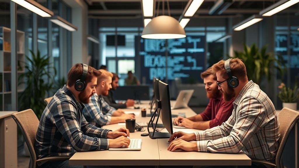 Photo of web developers in the office. Photo of web developers in the office.фото
