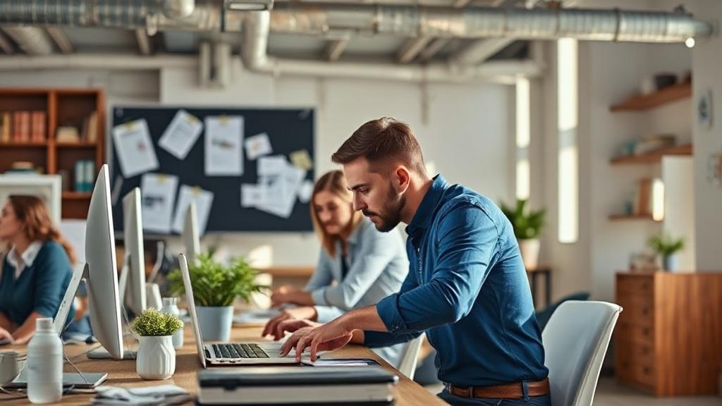 A photo of a working marketing agency. A photo of a working marketing agency.фото